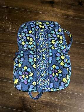 Vera Bradley Mini Backpack in Indigo Pop Quilted Cotton Pattern